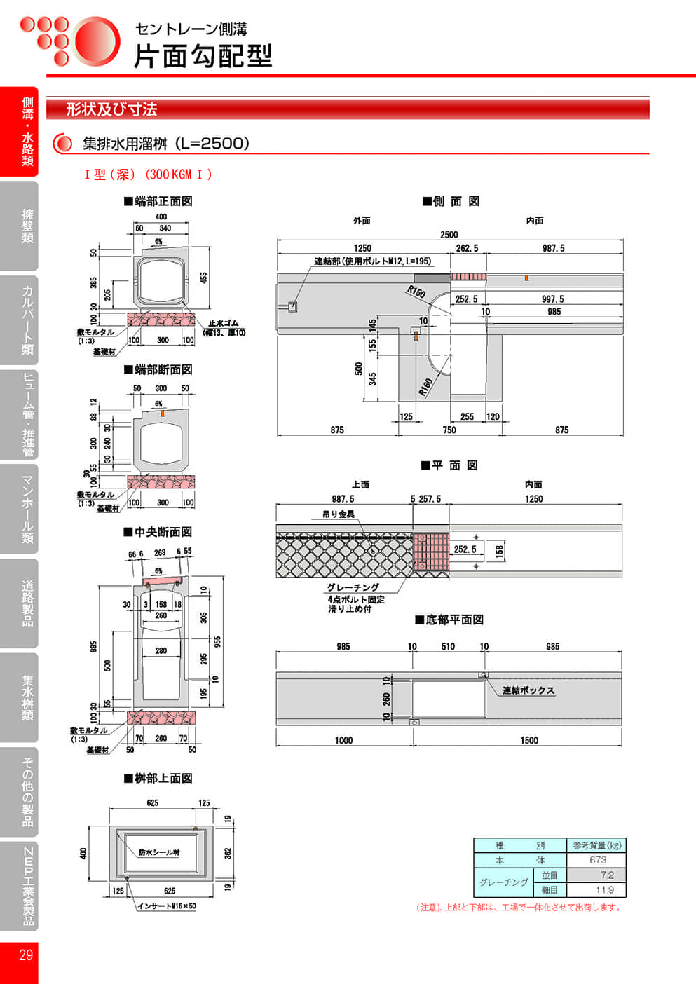 セントレーン側溝片面勾配型9