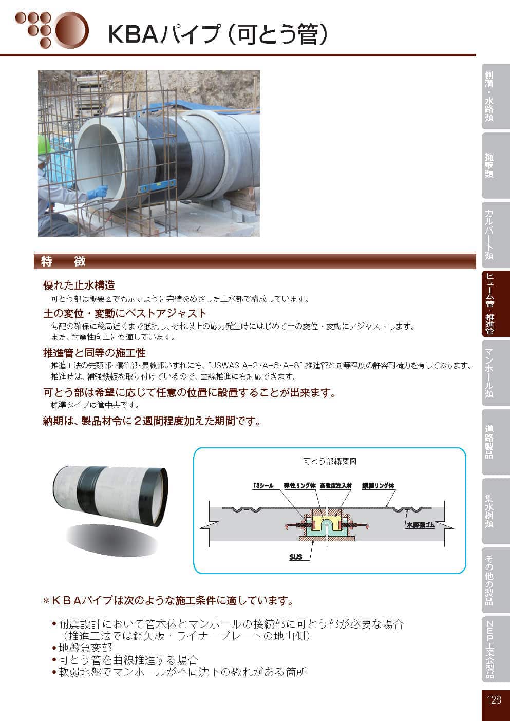 可とう管KBAパイプ0